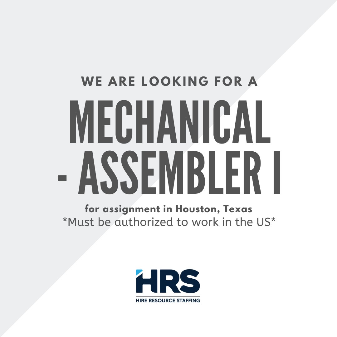 Hire Resource Staffing on Twitter "We are hiring a Mechanical
