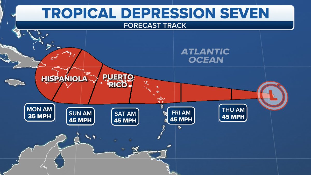Tropical Depression Seven forms in Atlantic; expected to become ...