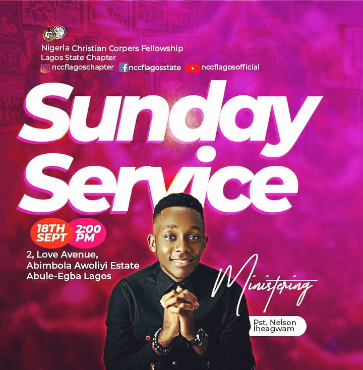 NCCFLAGOS's tweet image. ….

You should not miss this service for anything.
Come prepared!
Come prayed up!
Come expectant!
Come with 1 Person!

Ministering live at NCCF FAMILY HOUSE is PASTOR NELSON IHEAGWAM 🔥

Service time is 2pm.
(Check out the flier for more details)

See y’all 🥳🥳