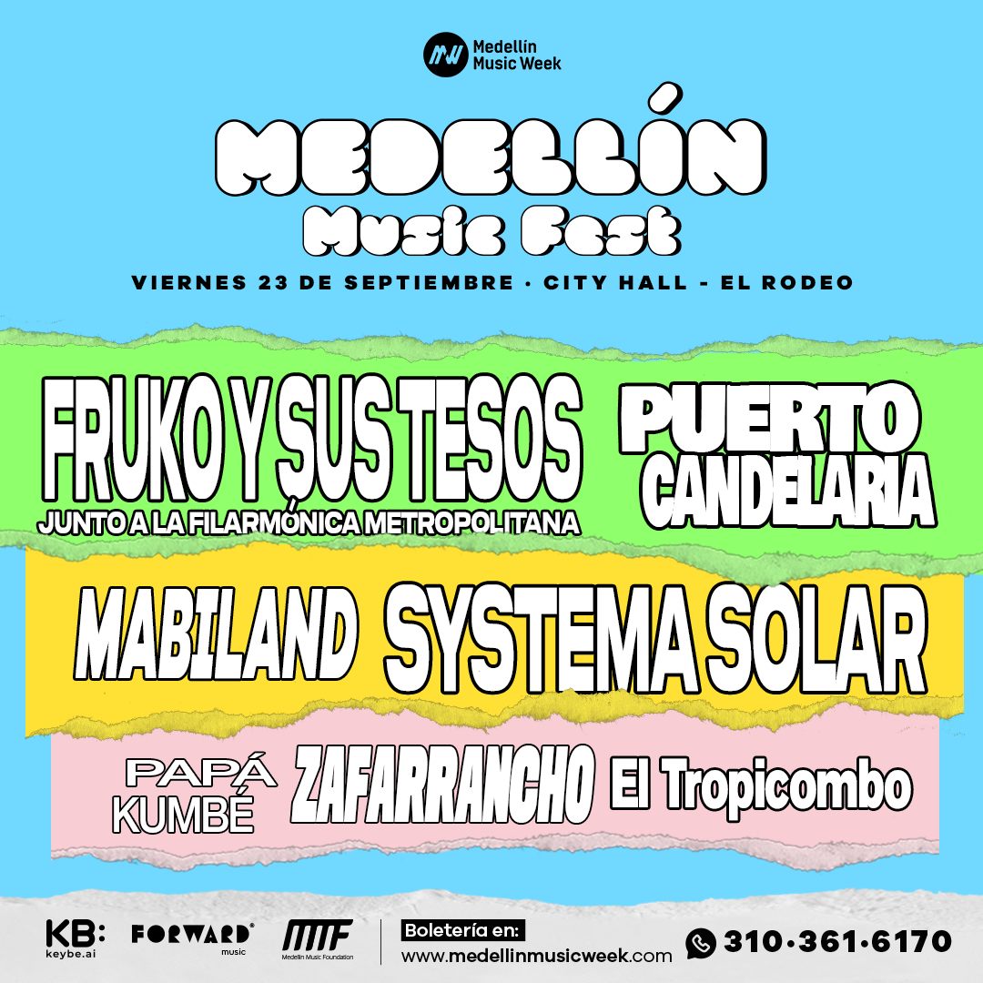 medmusicweek's tweet photo. El 19 de septiembre también nos encontraremos para un HOMENAJE EN VIDA al maestro @Fruko_oficial junto a grandes artistas y representantes del país como @LosCandelarios @Mabiland #SystemaSolar, @PapaKumbe, #ElTropicombo, @zafarrancho y @FilarmonicaMet https://t.co/UIONlKM8cF