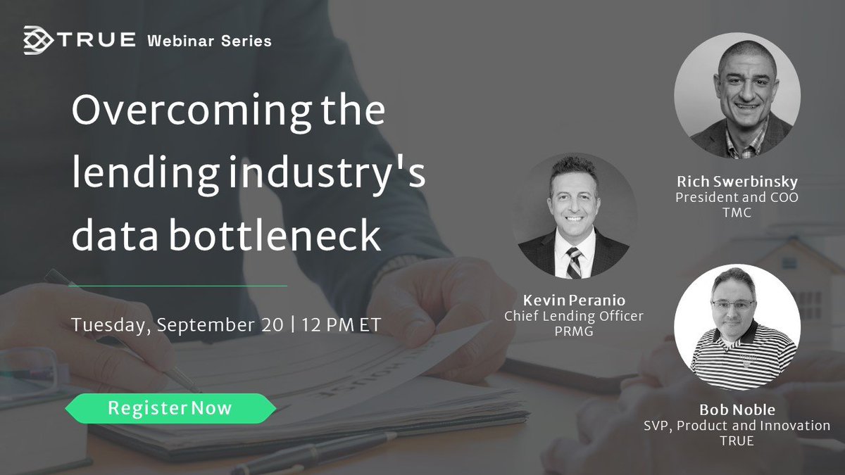 MtgCoop's tweet photo. Our very own Rich Swerbinsky will be on #preferredpartner @SoftWorksAI's upcoming webinar "Overcoming the Lending Industry's Data Bottleneck" on Sept 20th @ 12pm EST!
Register here: https://t.co/lwf4xB9e2n https://t.co/z3MCCd5SEa