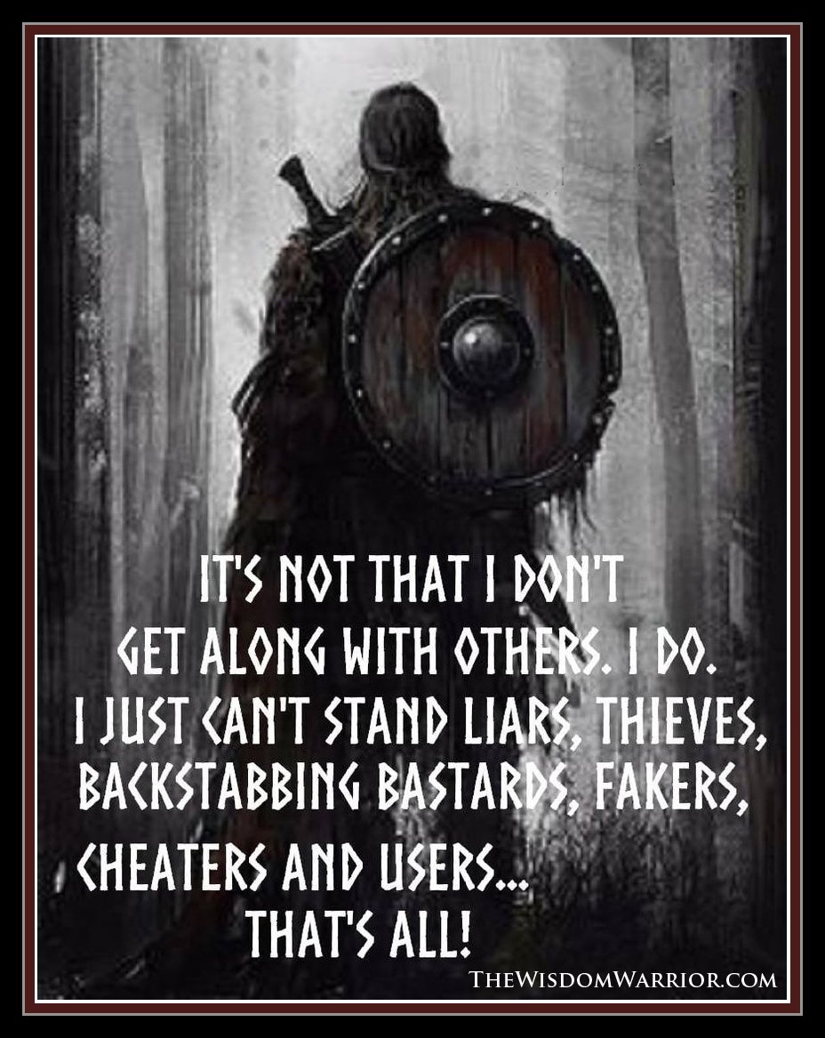 It's not that I don't get along with others. I do. I just can't stand  liars, thieves, backstabbers, bastards, fakers, cheaters, and users. That's  all., image size:928x1167