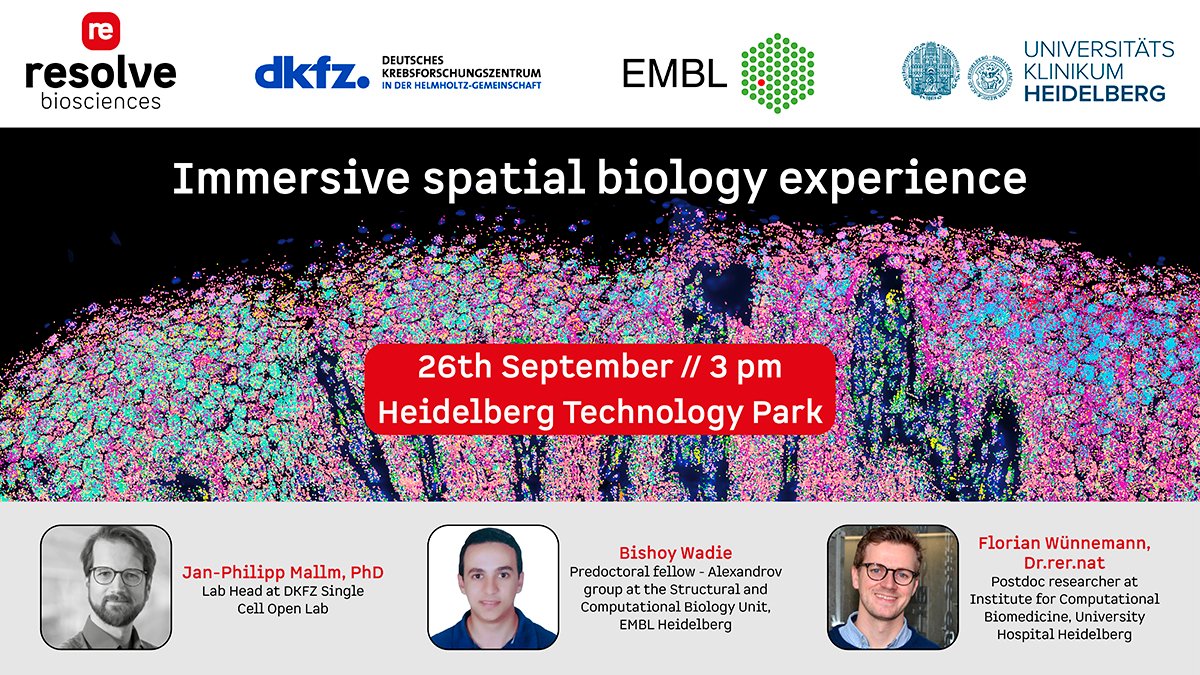 ResolveBioSci's tweet photo. Step into the new world of spatial #biology. Register for this inaugural #spatial event https://t.co/IQHKncAvIq and hear from @flowuenne  @uniklinik_hd  Bishoy Wadie   @emblebi  and Jan-Philipp Mallm @DKFZ  #singlecell #genomics https://t.co/YhBfwvdjtC