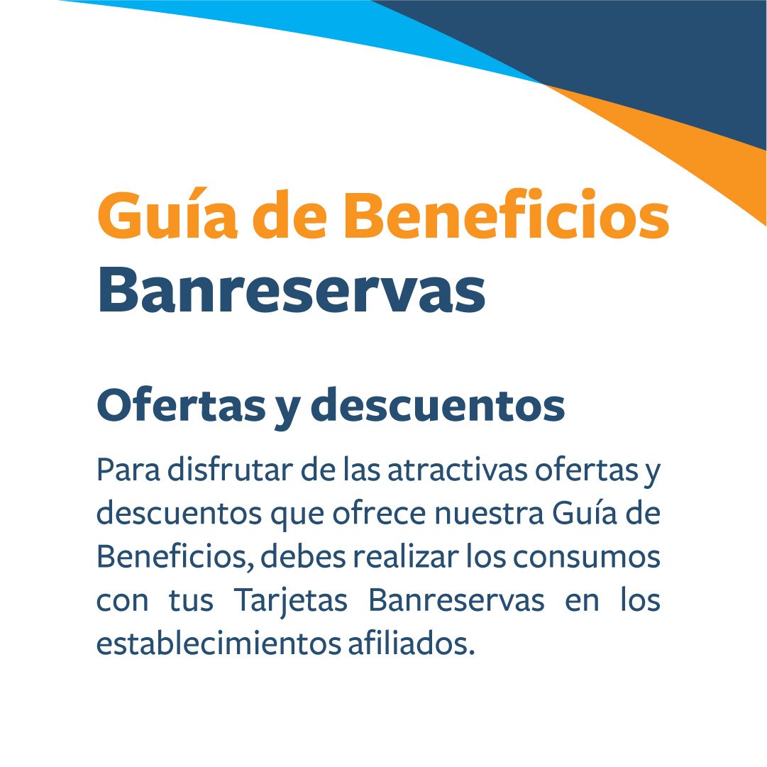 BanreservasRD's tweet photo. Conoce los atractivos descuentos y ofertas que te brinda tu Guía de Beneficios Banreservas en https://t.co/gJycZBjq1n

#Banreservas #GuiadeBeneficiosBR #ElBancoDeTodosLosDominicanos https://t.co/8tg3hCK9VV