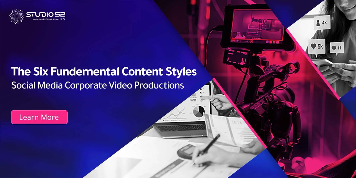Studio52media's tweet photo. Are you confused about how to choose the correct content style for your social media corporate video? Read on to find out about the six high-performing styles that drive more engagement and conversions via your social media videos.
#socialmediavideo #video https://t.co/yneheZuPnb https://t.co/DUqhUT9YZu