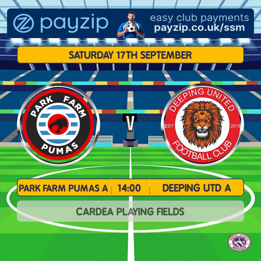 Back in league action this week, an away trip to park farm. In which promises to be a feisty encounter if the last visit to elsea park was anything to go by. Hopefully we can get back to winning ways 💪⚽️🦁