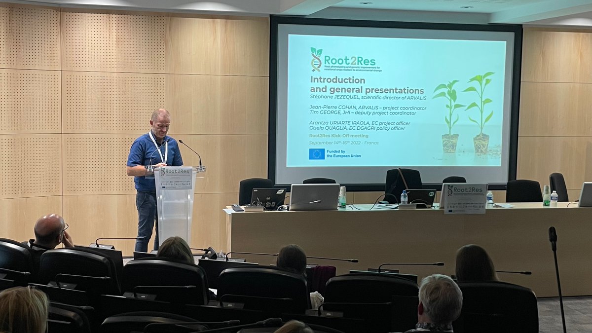 Réunion de lancement du projet 🇪🇺 #Root2Res piloté par Jean-Pierre Cohan. <a href="/Arvalisofficiel/">ARVALIS</a> accueille pour 3 jours les 22 organisations partenaires pour parler traits racinaires et variétés performantes en condition de stress abiotiques, en anticipation du changement climatique.