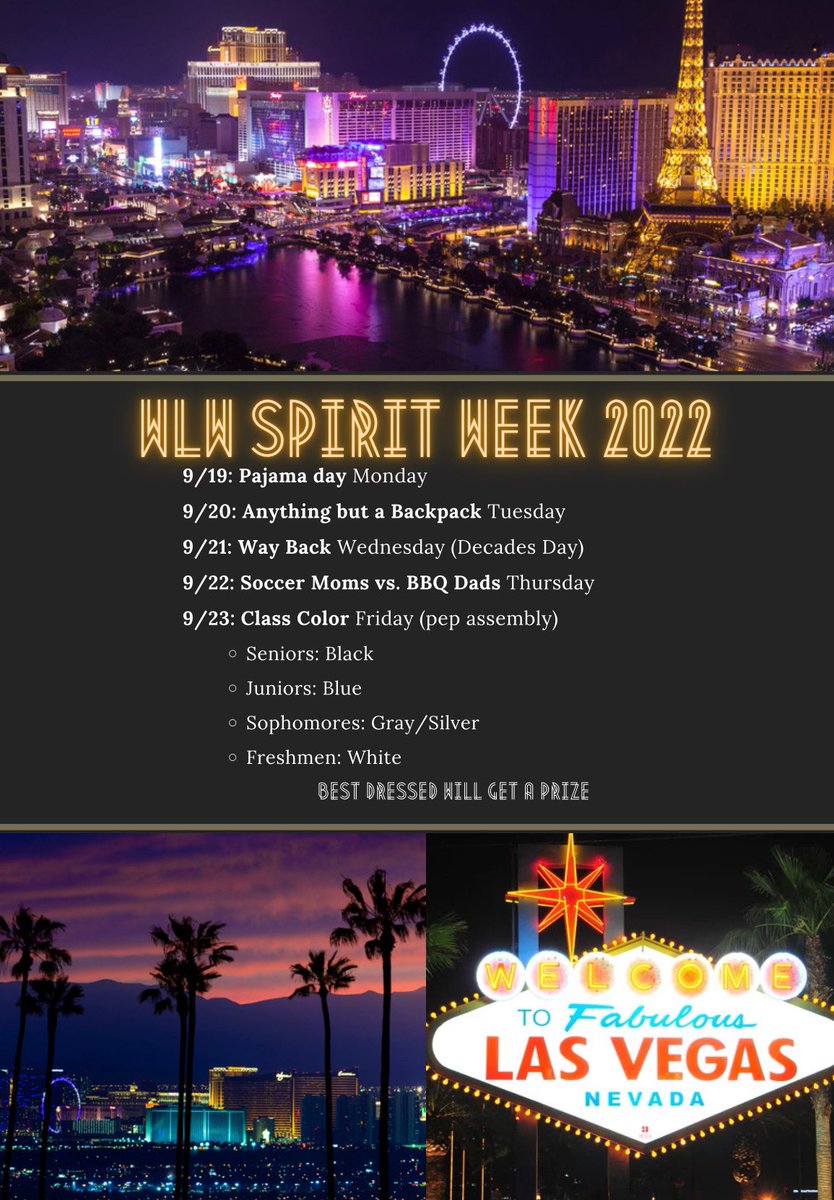 Next week kicks off our first spirit week of the year! We’ve listened to your feedback and come up with some fun spirit days leading up to homecoming. Remember to go all out and have fun!🎉