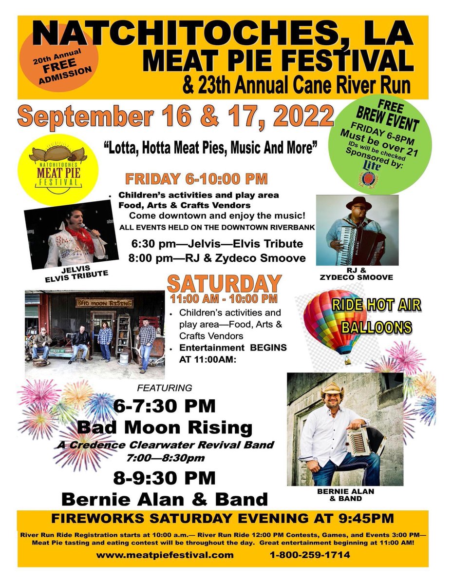 We’re back! Come celebrate this weekend in downtown #Natchitoches! #louisianafestivals #louisianafood