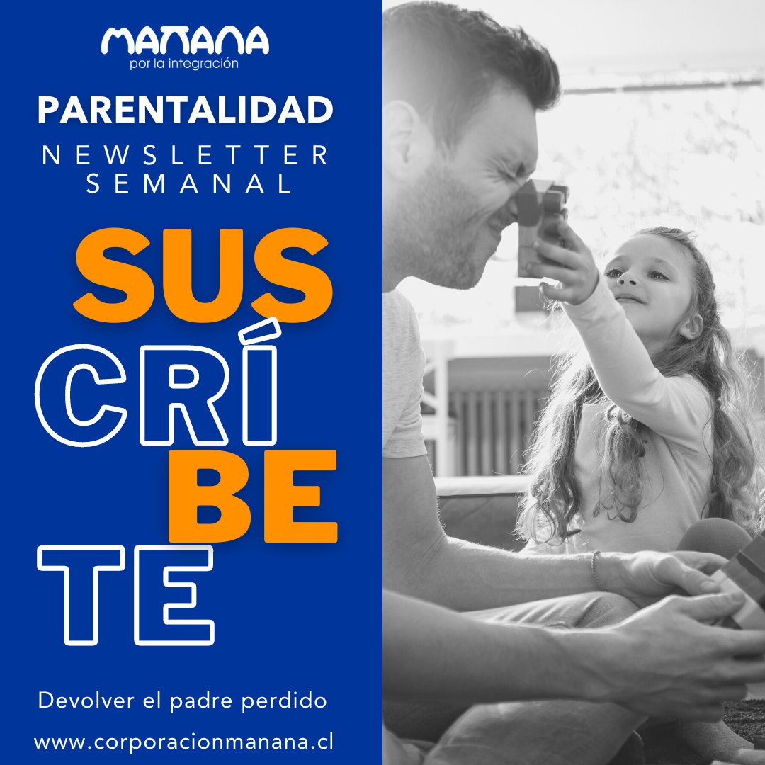 Corpmanana's tweet photo. Queremos ser mejores padres. Newsletter semanal ¡Suscríbete!
Parentalidad. Corporación Mañana | Devolver el padre perdido

https://t.co/G9K5xZFFvi

#corporacionmañana #corporacionmananaintegracion #integracionsocial #parentalidadpositiva #eligevivir
#devolverelpadreperdido https://t.co/TdM9eijU4h