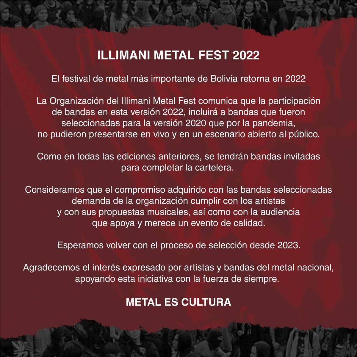 illimanimetal's tweet photo. \m/Apoyando al #metalboliviano desde 2008\m/

#IMF2022 #illimanimetal #metalescultura #metalconaltura https://t.co/LpFL1nJuLd