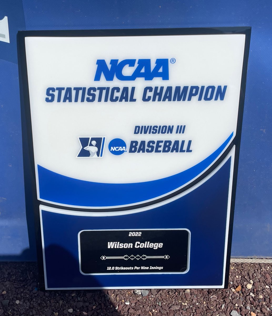 WCphoenixbball's tweet photo. Some new hardware just arrived from our 31-11 2022 Wilson College Baseball Season. Our pitching staff led the country in Strikeouts per 9 innings. https://t.co/iClML1o6y9