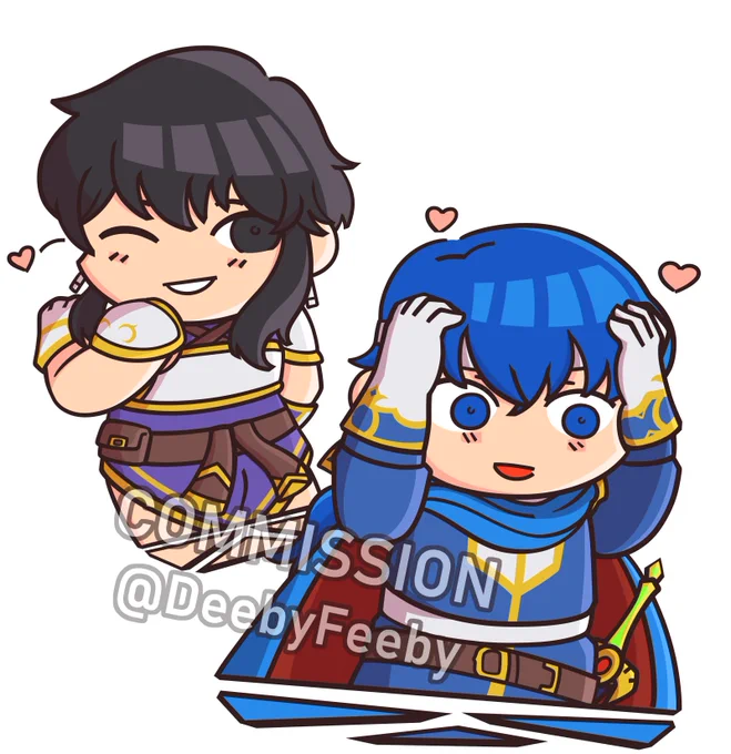 Larcei and Seliph chibi commission for  