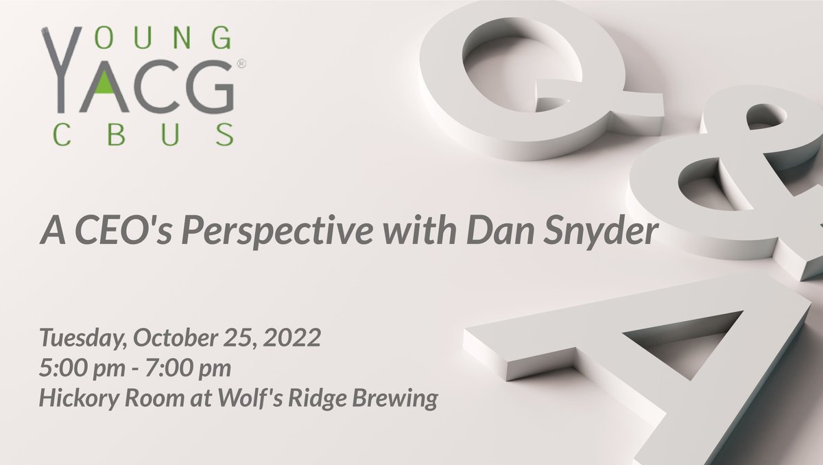 ACG_Columbus's tweet photo. Mark your calendars for the next YACG event! Tuesday, October 25th YACG will be at Wolf's Ridge Brewing for a networking event alongside Dan Snyder, CEO of Lower. Dan will share his perspective on Columbus growth and prospects followed by Q&amp;A. https://t.co/Z642DIWG1l https://t.co/Mx7g1a1D8J