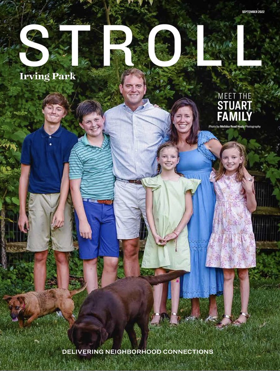 Check out <a href="/CanterburyGso/">The Canterbury School</a> Head of School Harrison Stuart &amp; his beautiful family on the Sept. cover of Stroll Irving Park Magazine! #canterburygso