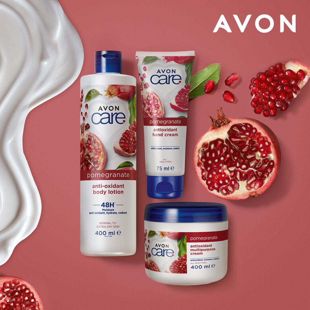 vickyparrettpt's tweet photo. Want to plump &amp; intensely moisturise normal to extra dry skin? The Pomegranate Collection that customers rave about has a fresh new look. Give your skin a little TLC with this superfood ingredient❤
https://t.co/t0CwzCNKfm
#Avon #Beauty #AvonBeauty #Toiletries https://t.co/ATrQqttynD
