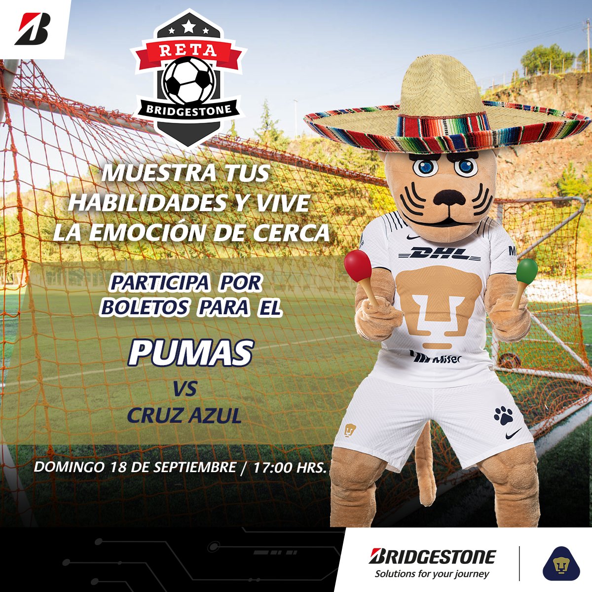 Bridgestone_Mx's tweet photo. ¡Llegó la hora de participar por boletos para el @PumasMX vs Cruz Azul! 🐾

1.- Sigue a @Bridgestone_Mx y da RT 

2.- Demuestra tus habilidades y dibuja a Goyo con temática de la Independencia de México 🇲🇽 🎉

3.- Usa el #MáximoDesempeño y #LoQueRealmenteImporta https://t.co/o6ldbJR8f1