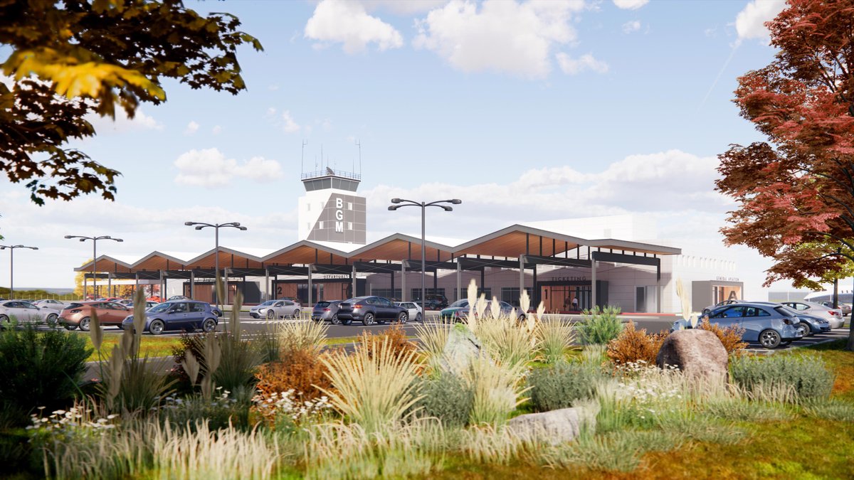 flybgm's tweet photo. BGM has been awarded a $32 million dollar grant from NYS Gov. Hochul. The nearly $40 million project includes a departures lounge, remodeled terminal, reimagined General Aviation Facilities & more. Non-stop service to Florida with @AveloAir is now booking for November. #FlyBGM https://t.co/8ig1RbE3Y3