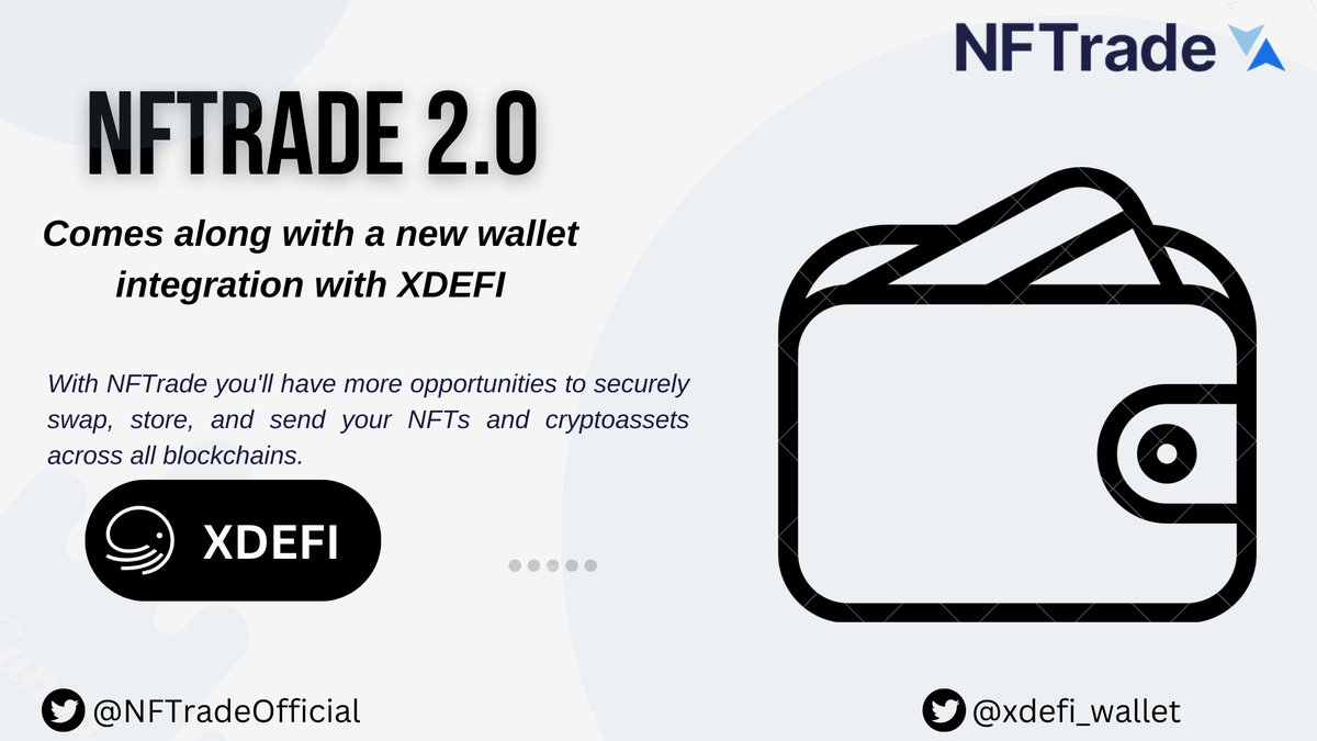 John_Peace1's tweet photo. #NFTrade 2.0 will come with a new wallet integration with @xdefi_wallet. This will give #NFTraders more opportunities to securely swap, store, and send #NFTs and crypto assets across all #blockchains.
#NFTrade #NFTradeAmbassador #Metaverse #Web3 https://t.co/gnbRiSXxxk