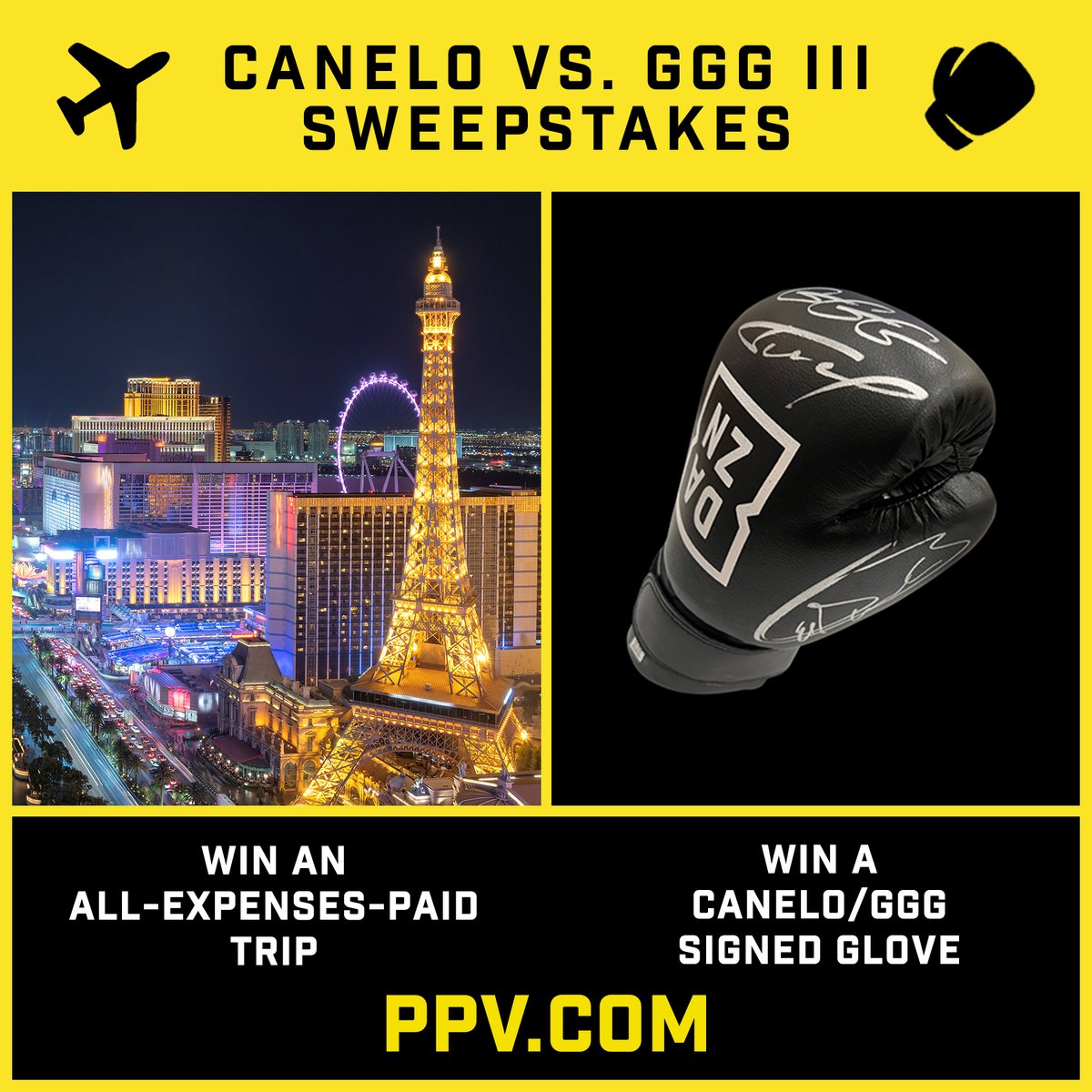 ppv_com's tweet photo. SWEEPSTAKES 🚨

Enter the Canelo v. GGG 3 https://t.co/op5b8eSOjx sweeps for your chance to win an all-expenses-paid trip or a signed boxing glove!

To enter: https://t.co/kTdbkms8xS…

NoPurNec 18+, US only, ends 9/17/22 at 11:59pm ET Rules: https://t.co/lvBPpDJl2O https://t.co/ui0jmx4Rgq