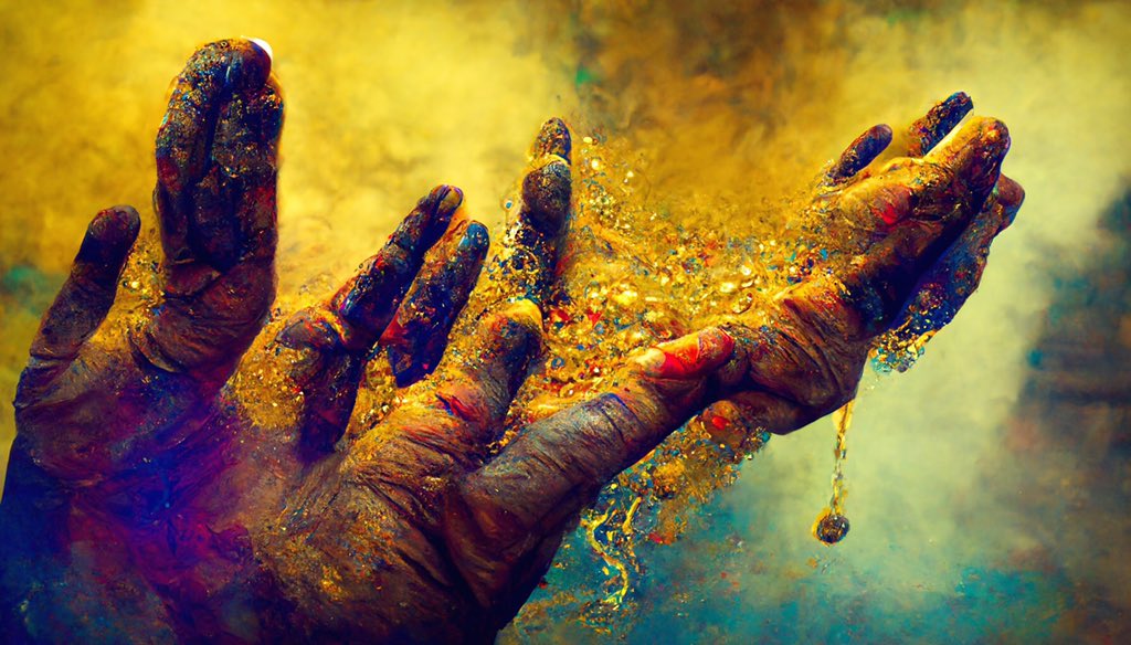 Ferrigart's tweet image. Outside of working on #ourapes I also have other projects, I am working on a collection of 1 to 1 art with concepts of life, in them I mix different techniques; from #3D to #ai

This is one of the works titled: “In the search for wealth, life slips through our fingers”#art #NFT