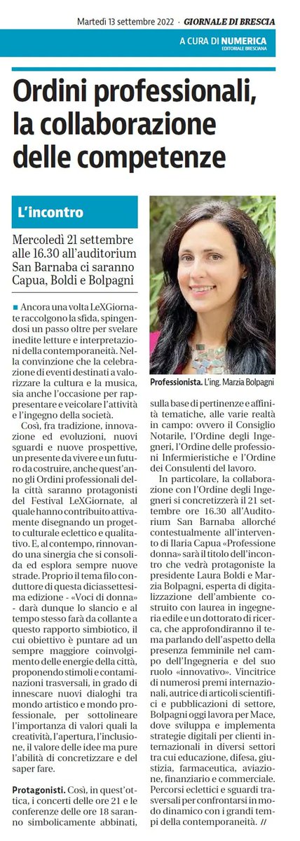 Rassegna Stampa <a href="/LeXGiornate_/">LeXGiornate</a> #diecigiornate
<a href="/bresciaoggi_it/">Bresciaoggi (fan)</a> <a href="/corrieresera/">corrieredellasera</a> <a href="/GdB_it/">Giornale di Brescia</a>