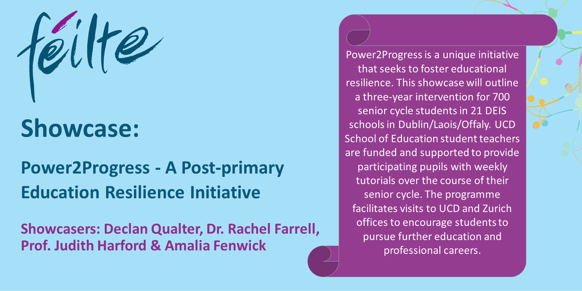 TeachingCouncil's tweet photo. 📢 #FEILTE Showcaser alert! We are looking forward to engaging with Declan Qualter, Dr. Rachel Farrell, Prof. Judith Harford &amp; Amalia Fenwick’s showcase at The Helix, DCU on Saturday 1 October. 
@SchoolofEdUCD 
@laoisoffalyetb 
@JudithHarford 
@amalia_fenwick https://t.co/YZbTvt9DPw