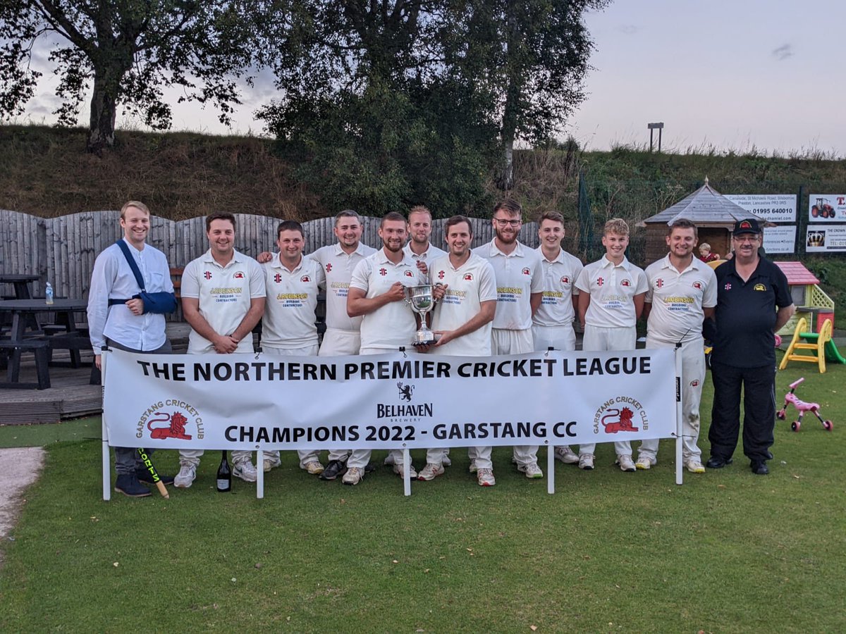 GarstangCC's tweet photo. After the dust has settled from the weekend. He's a reminder of us being presented the @npremierleague Trophy. 

🏆 ECB Northern Premier League Winners 2022 🏆 https://t.co/Le61Ew5VLZ