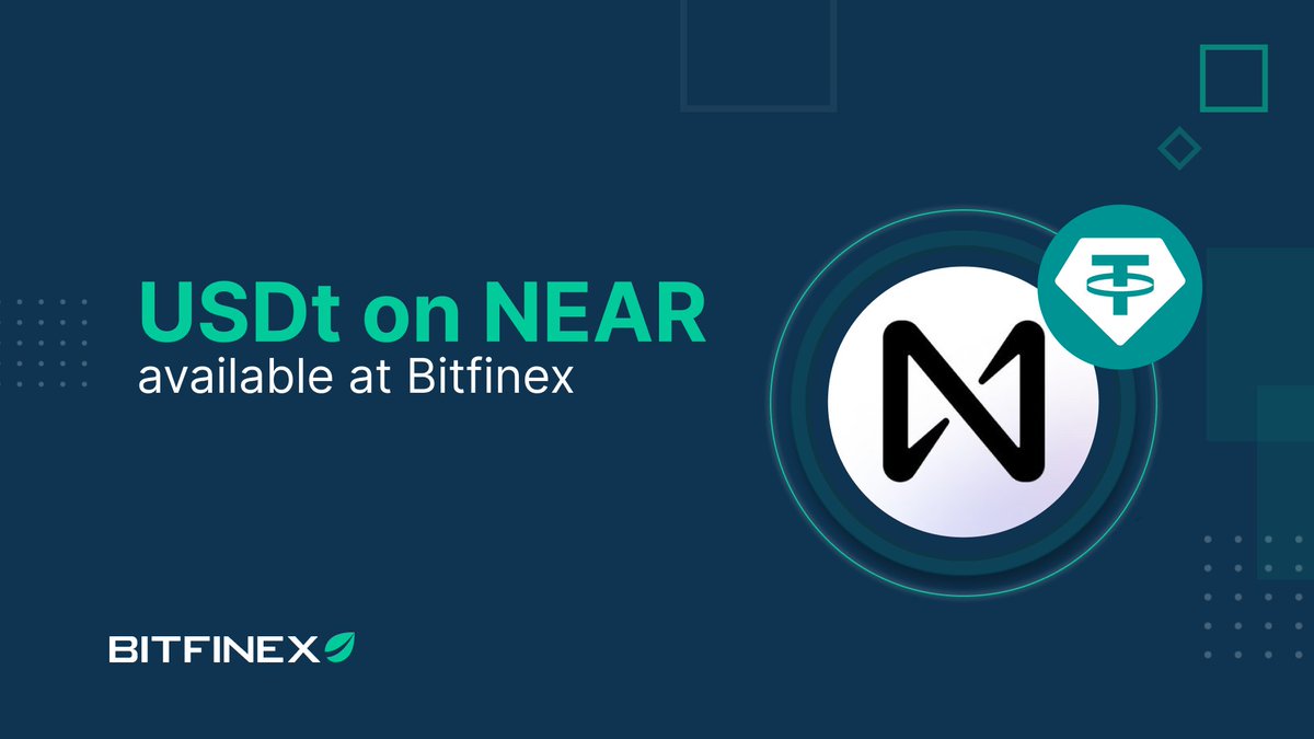 bitfinex's tweet photo. Tether USDt is live on @NEARProtocol!

Now available on Bitfinex:
✅ Faster transactions
✅ Secure network
✅ Convenient to use

👉  https://t.co/1QMQ1p312Q https://t.co/p70nl6ynIm