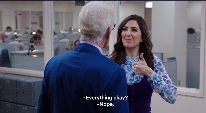 ohmissgill's tweet photo. sometimes i remember that janet stayed in the good place all by herself after saying goodbye to everyone she ever cared about https://t.co/N9JDwFkf3z