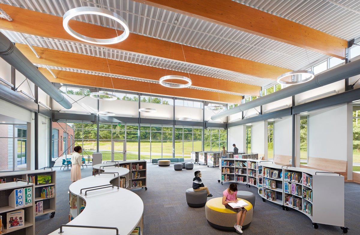 Featured on <a href="/edusnapshots/">Education Snapshots</a>: The new Edneyville Elementary School reflects goals for a collaborative, 21st century learning environment, outdoor instruction, and integration as a community center. 
Read more: bit.ly/3Do9mjr 
<a href="/HCPSNC/">Henderson County Public Schools</a> <a href="/WeAreEdneyville/">Edneyville Elementary</a> #clarknexsenk12