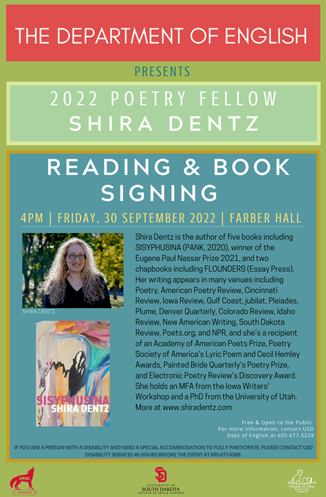Save the date! Friday, Sept. 30, 4:00pm Farber Hall, reading &amp; book signing with Shira Dentz <a href="/DentzShira/">Shira Dentz</a>! 🎉🎉⬇️
