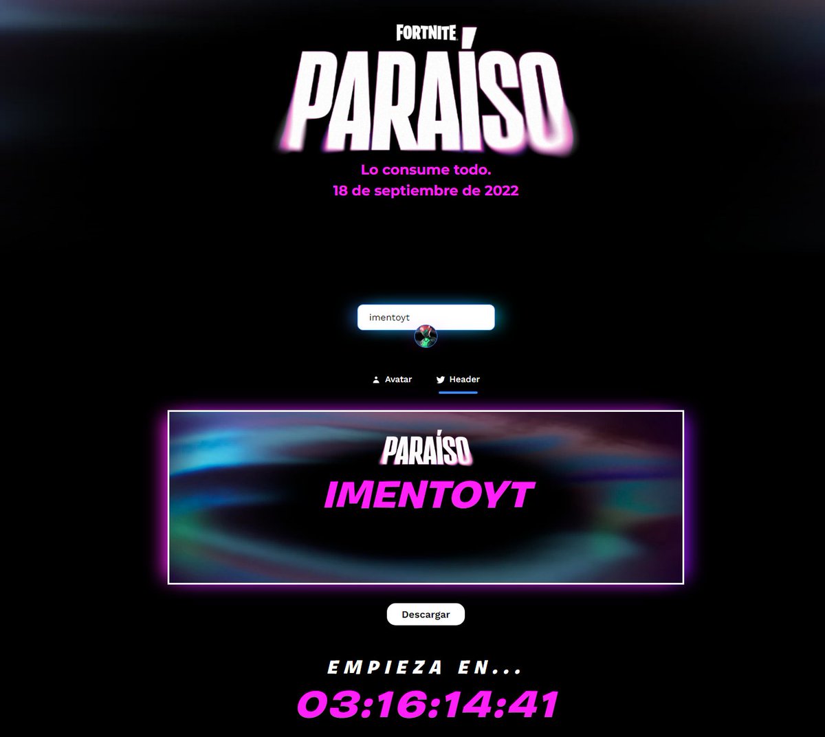imentoyt's tweet photo. 🪪 Tarjetas de temporada y fotos / fondos de perfil en @FNZoneGG
Tarjeta de temporada: https://t.co/mnntnksM5J
Fotos para el perfil: https://t.co/ZkQER7jADa
#vibinrecap https://t.co/7wEofvPHFP