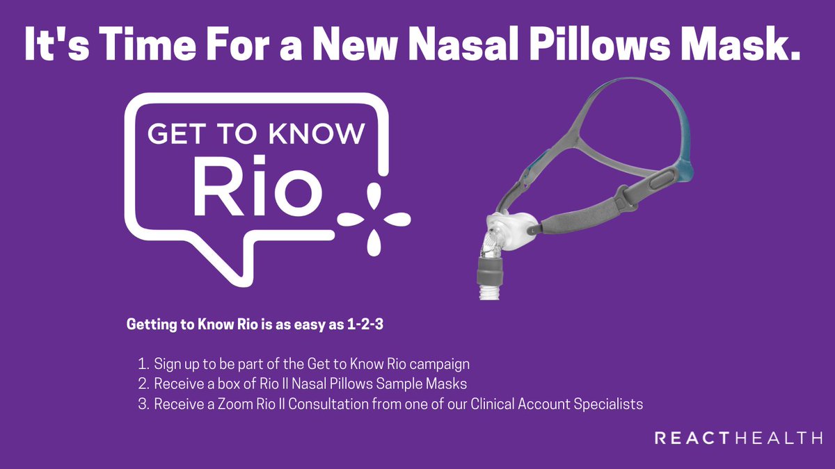 React_Health's tweet image. Our Get to Know Rio Campaign kicks off today! Reach out to chelsea.burrow@reacthealth.com to get started!
#cpap #sleepapnea #reacthealth #cpapmasks #papmasks #magnetfreepapmasks #gettoknowrio