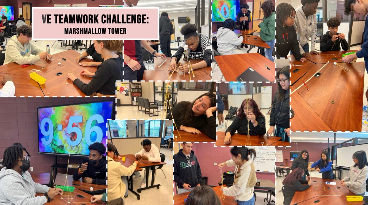 Virtual Enterprise students learn the value of teamwork in business development. Their marshmallow towers were awesome! #GCPSHasSomethingForEveryone #MissionPossible