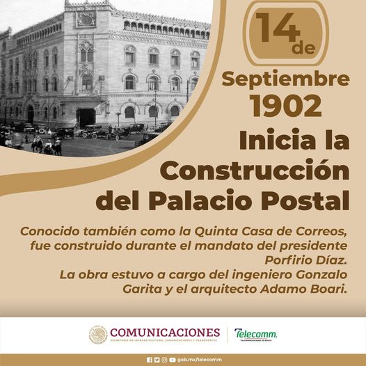 TelecommColima's tweet photo. #Efeméride
El 14 de septiembre de 1902, el presidente Porfirio Díaz coloca la primera piedra del edificio de correos, inmueble que reflejaba la importancia del empleo del correo como instrumento de comunicación y el anhelo progresista del mandatario https://t.co/VH63D8pWhj