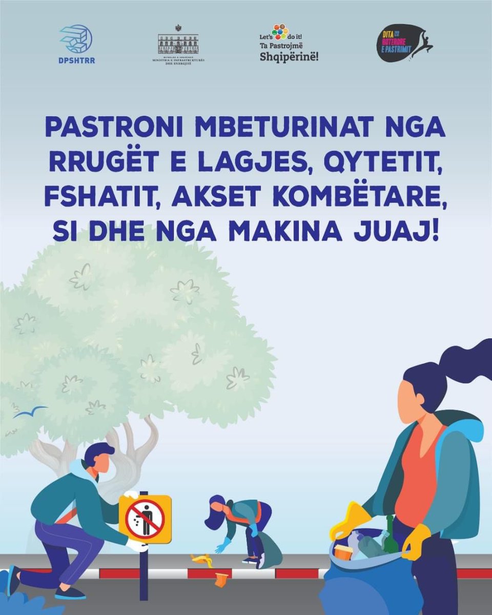 BGonxhja's tweet photo. 🌳 DPSHTRR në Ditën Botërore të Pastrimit i bashkohet nismës së Green Line Albania për pastrimin e Shqipërisë!
Detyrë qytetare që të jemi pjesë për largimin e sa më shumë mbeturinave nga rrugët e lagjes, qytetit, fshatit, si dhe nga akset kombëtare. 🌎✅♻️ 🧹💚RESPEKTO NATYRËN!💚 https://t.co/kyUl0mSeTL
