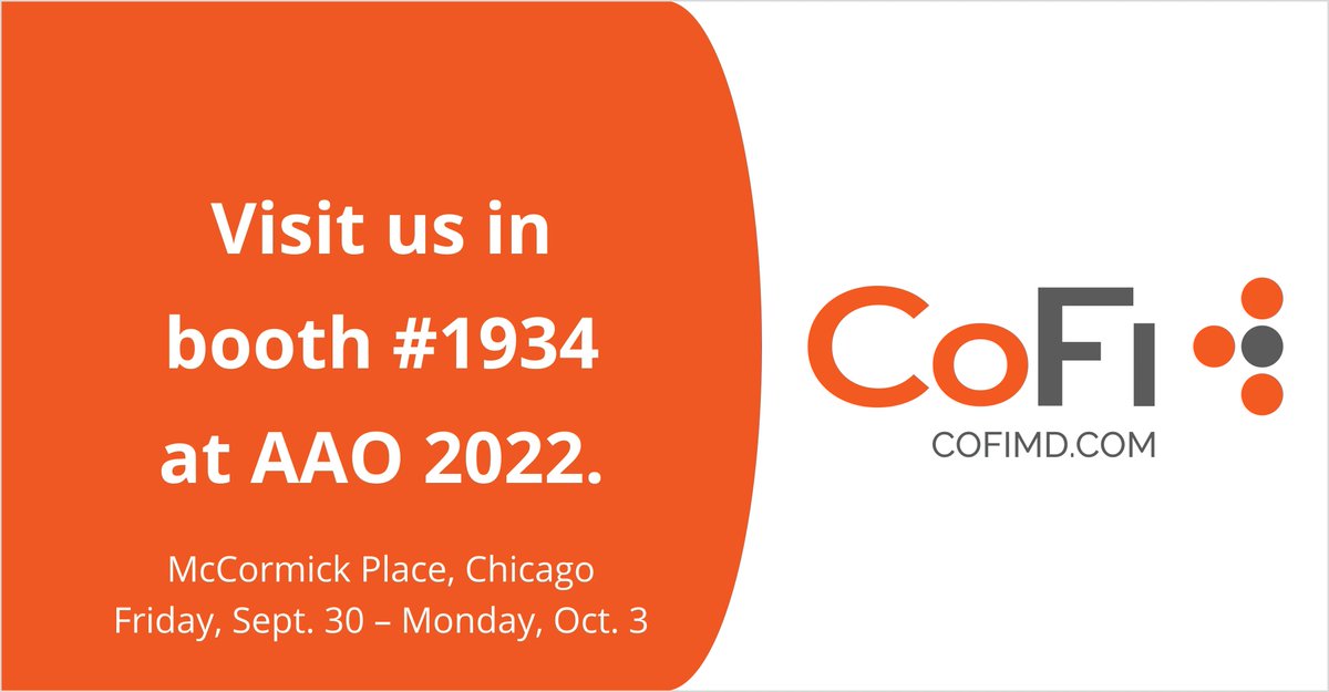 We’re excited to be exhibiting at the AAO Annual Meeting in Chicago on Sept 30 – Oct 3. Stop by our booth #1934 for a product demo and to meet our team. #aao2022 buff.ly/3eKUhOE