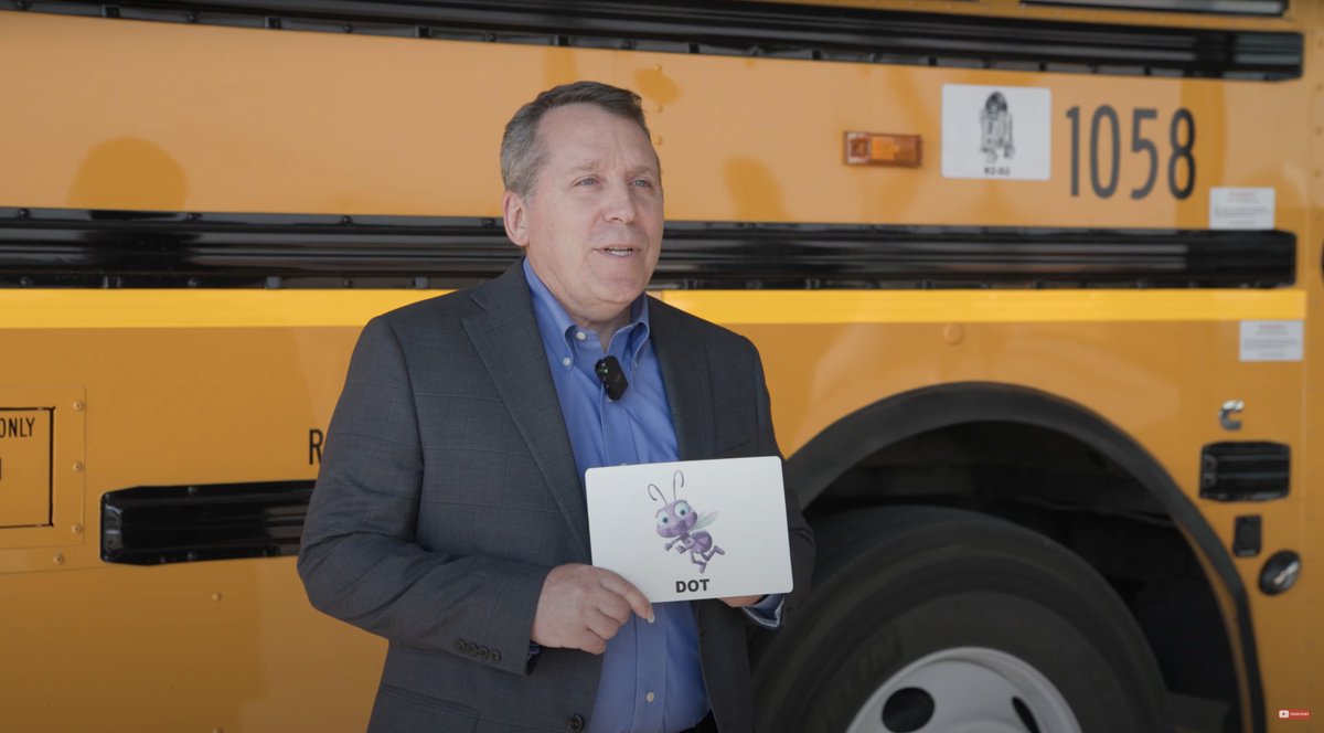 alpineschools's tweet photo. In this week’s #ConnectwithAlpine episode, the Superintendent visits our West Transportation facility, and talks with the parent/community member who created the system that helps our #ASD students remember which bus they ride. Click here to watch: https://t.co/b0q2ucgkE1 https://t.co/jHx65NTyeO