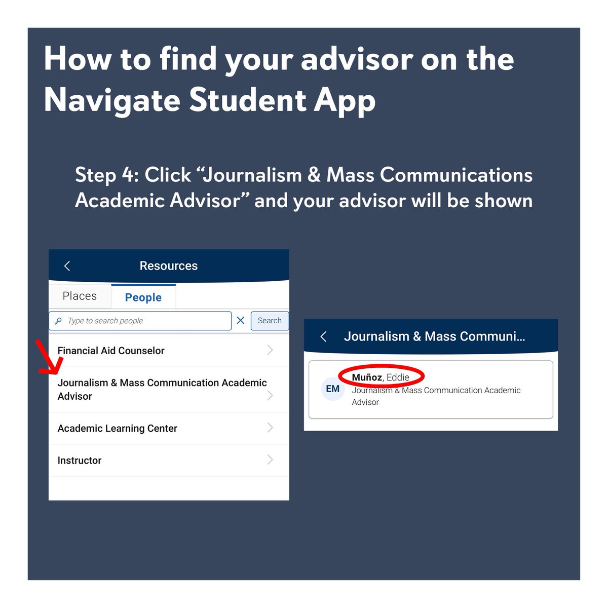 KUJAdvising's tweet photo. Eddie Muñoz, Jay Haverty and Dan McCarthy are the advisors for the J-School. Some students may have been recently reassigned to a new advisor. 

To check if your advisor has changed, follow this step-by-step tutorial! https://t.co/nzCD4iFqcn