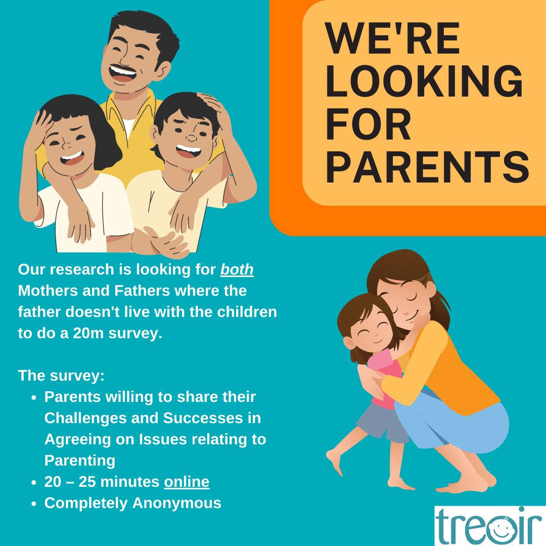 Be part of our research!  Survey: survey.sogolytics.com/survey1.aspx?k… 
#Mums #Dads #LoneParents #SingleParents #SharedParenting #Coparenting #Research #FamilyResearch #ChildrensRights @DOCChildFamily @1familyireland @Womens_Aid @FromLadstoDads @SparkIreland