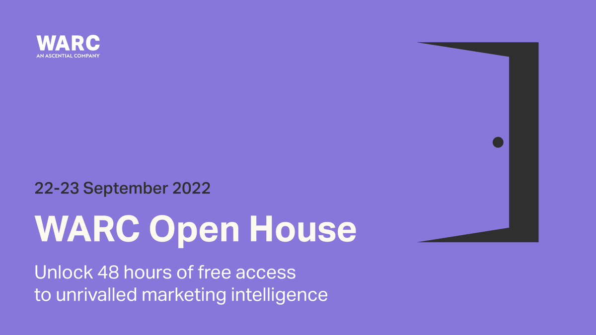 WARCEditors's tweet photo. On 22 &amp; 23 September, get a free 48-hour pass to access the WARC Digital Commerce pillar. This includes access to our indexes, dashboards and best practices–everything you need for a winning brand marketing strategy.

Register here - https://t.co/tRjkZaAByn https://t.co/cpJxgo5W9s