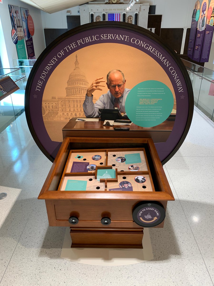 MuseumArts's tweet photo. We celebrated the grand opening of a new exhibit honoring #Congressman Mike Conaway at Angelo State! We love making stories come to life, and are glad to help tell the story of his public service journey. #texas #11thdistrict #sanangelo #collegedesign #publicservice #angelostate https://t.co/ad1pQCoZyF