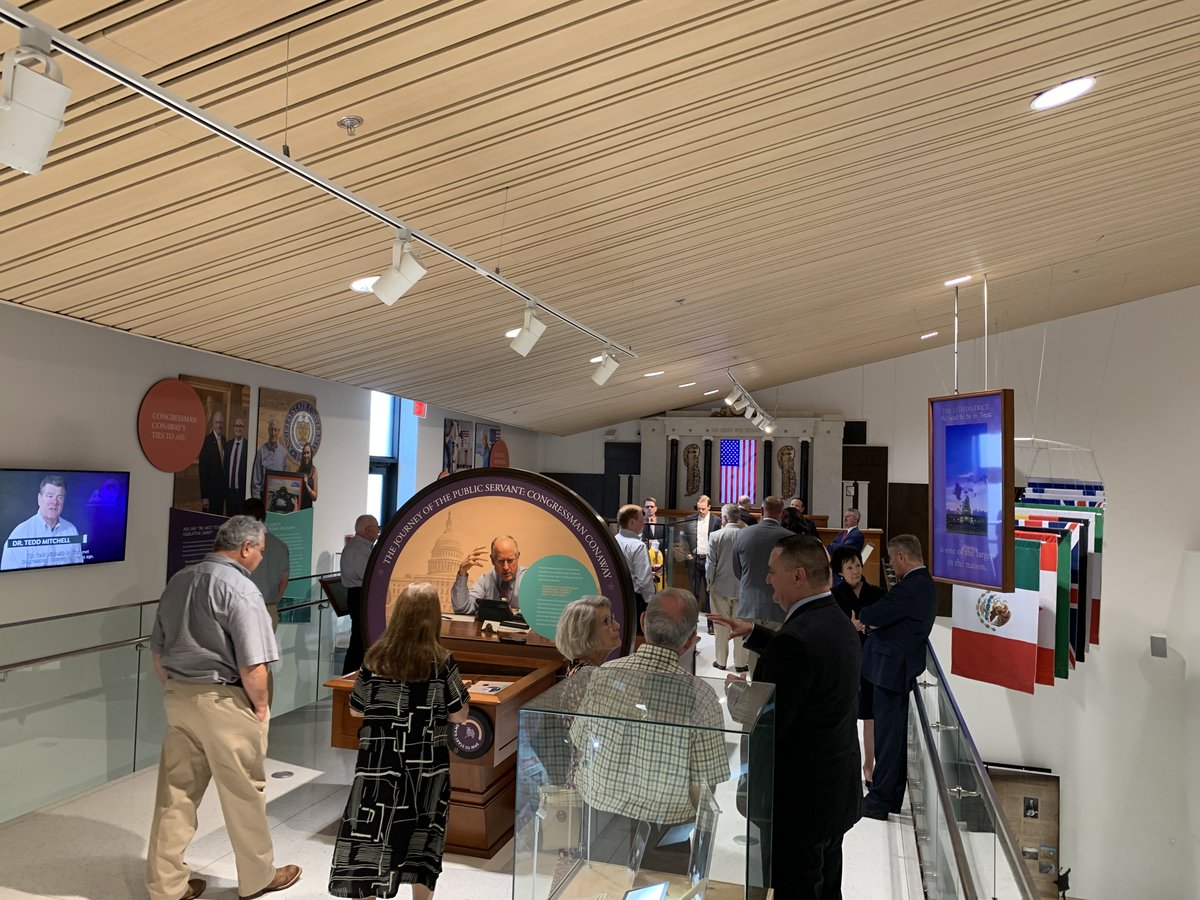MuseumArts's tweet photo. We celebrated the grand opening of a new exhibit honoring #Congressman Mike Conaway at Angelo State! We love making stories come to life, and are glad to help tell the story of his public service journey. #texas #11thdistrict #sanangelo #collegedesign #publicservice #angelostate https://t.co/ad1pQCoZyF