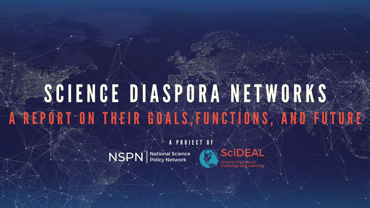 Our report at @SciPolNetwork is out! As researchers emigrate, science diaspora networks emerge to support and connect them. We looked at these networks to characterize their goals, challenges, structures, futures, and relationships to science diplomacy. scipolnetwork.org/science-diaspo…