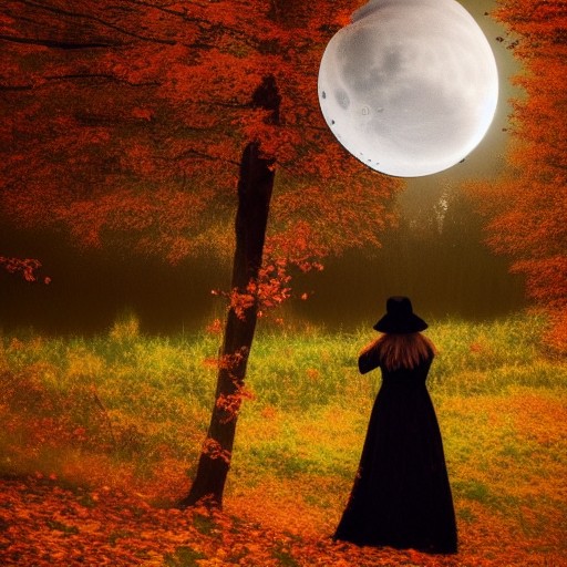 Chimericron's tweet photo. "Autumn witch looking at the moon" - made with @NightCafeStudio 

https://t.co/V9GR5UFv8W

#aiart #nightcafe #digitalart https://t.co/V9GR5UFv8W https://t.co/M8sGkt18BP