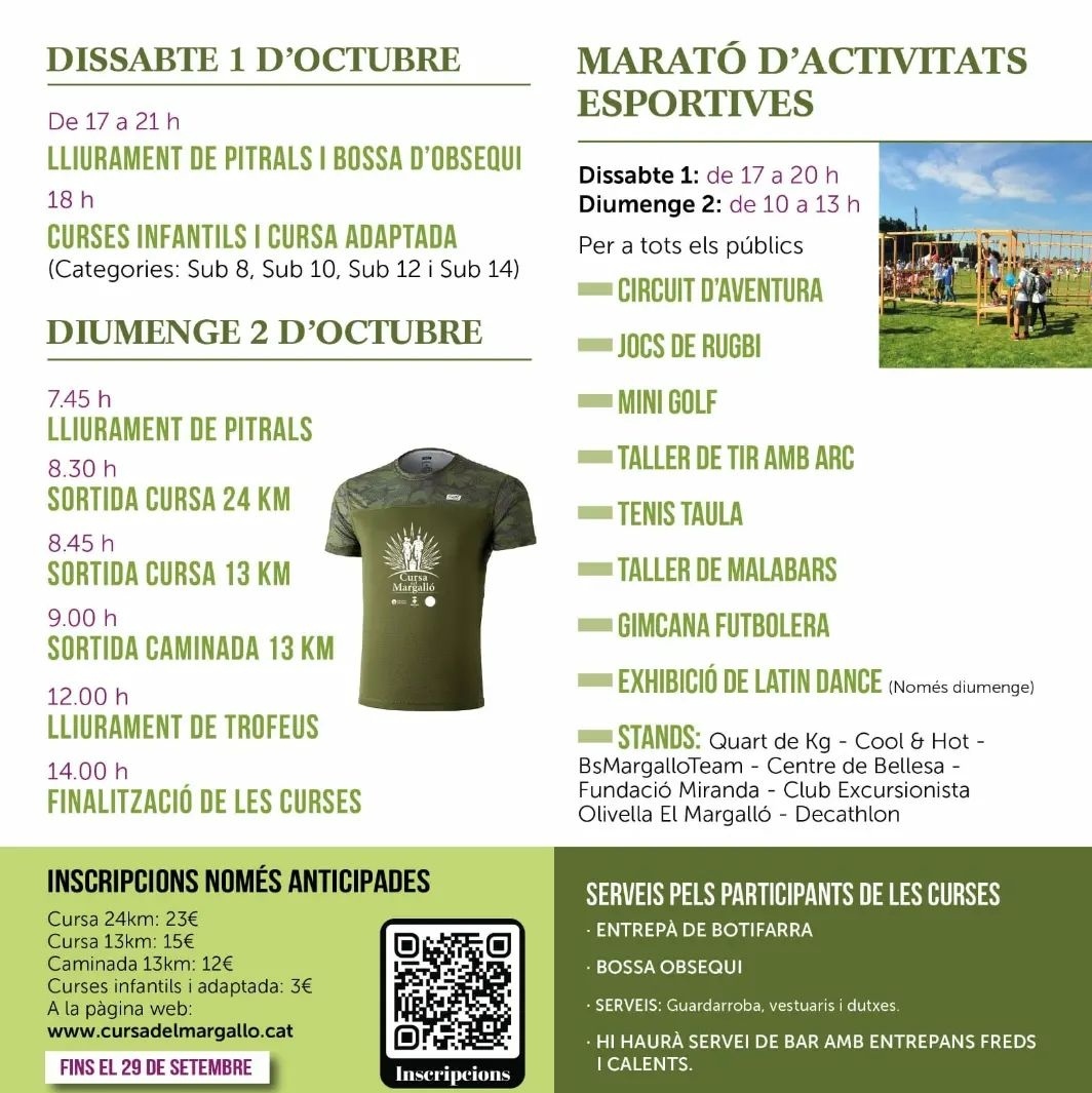 OlivellaGarraf's tweet photo. Falta poco para la Marató del Pueblo !!

Deporte + Naturaleza = paz interior 🏃‍♀️🏃🌲🌲😇

Apúntate aquí y ve preparando las bambas 
 👇

https://t.co/bNnGbxDHle

#Maratón
#Olivella
#Sitges
#Garraf
#Vilanovailageltru
#Runing https://t.co/OuYcpjpGeR