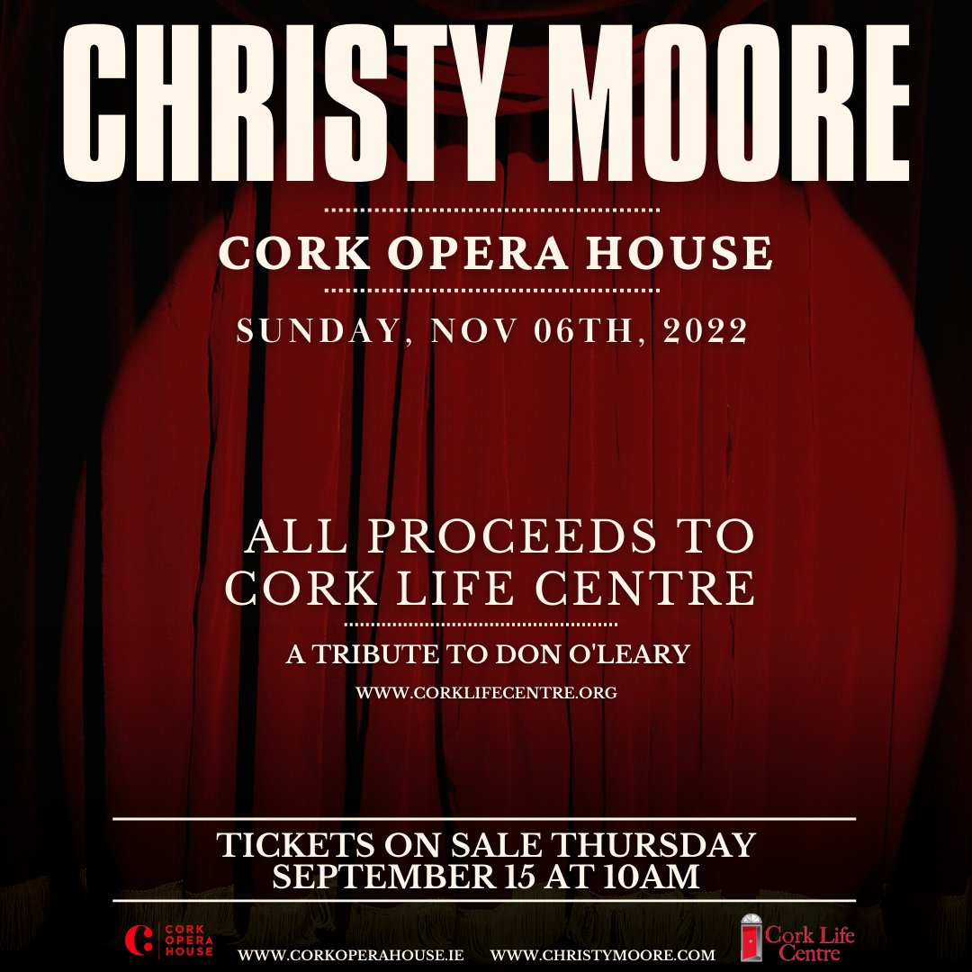 Cork Opera House on Twitter "Christy Moore has announced he will