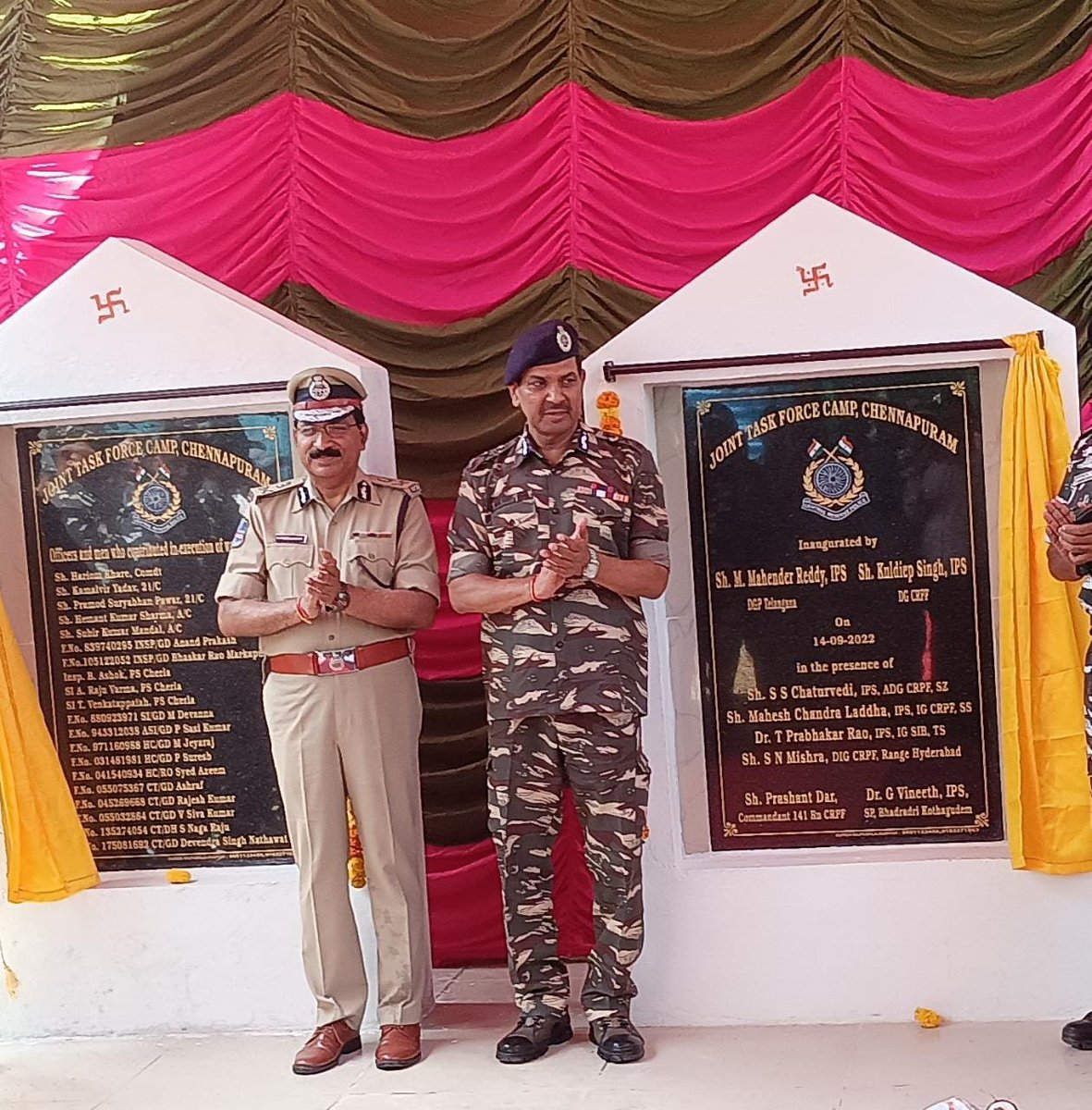 Kuldiep Singh DG CRPF And M Mahender Reddy DG Telangana Police kuldiep-singh-dg-crpf-and-m-mahender-reddy-dg-telangana-police
