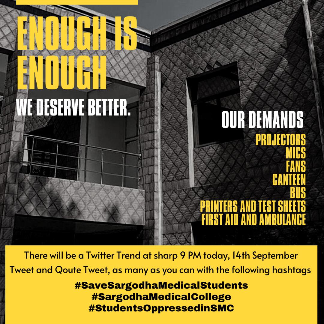 MoeedAhmad9's tweet photo. #SaveSargodhaMedicalStudents
#SargodhaMedicalCollege
#StudentsOppressedinSMC https://t.co/4PZoZW5VTX